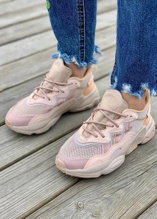 Кроссовки adidas ozweego adiprene peach персиковый цвет