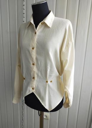 Блуза молочного цвета винтажная приталенная пышные рукава mexx , s,s/m5 фото