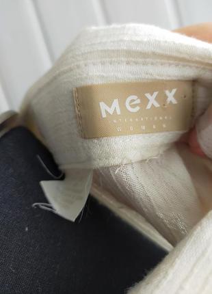 Блуза молочного цвета винтажная приталенная пышные рукава mexx , s,s/m7 фото