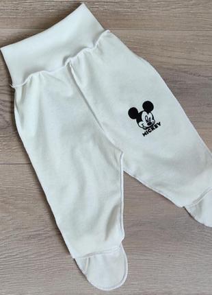 Ползунки набор 3 шт. на широкой резинке "микимаус" (тонкие) штанишки для новорожденных4 фото