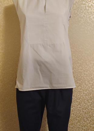 Брендовая белая блуза j. crew с коротким рукавом