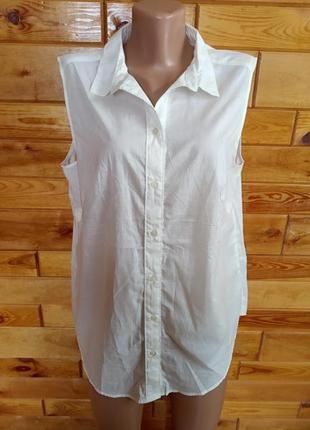 H&m . 100% хлопок . удобная молочная безрукавка блузка блуза . новая без бирки