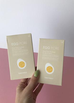 Очищающие пластыри для носа tony moly egg pore sheets3 фото