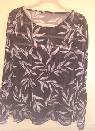 Легкая дышащая полу прозрачная женская блузка , гипюровая, кружевная блуза сетка.2 фото