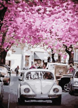 Картина за номерами в місті весна браш