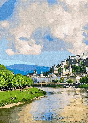 Картина за номерами містечко біля річки браш