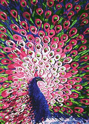 Картина по номерам почтенный павлин браш