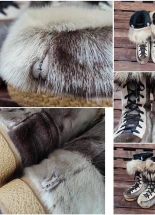 Ботинки из кожи тюленя и меха койота fourrures grenier канада10 фото