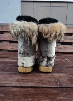 Ботинки из кожи тюленя и меха койота fourrures grenier канада4 фото