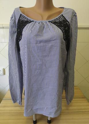Легкая котоновая блуза с кружевом.2 фото