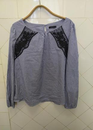 Легкая котоновая блуза с кружевом.1 фото