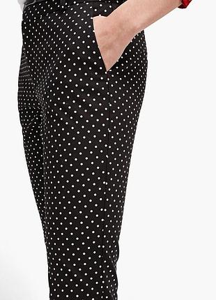 Брюки в горошек черные мка