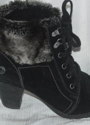 Черевики ботильони замш зима tamaris розмір 40 41, чоботи розмір 40 41