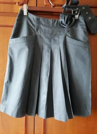 Юбка серая h&m хлопок 3