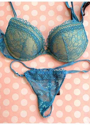 Кружевной комплект victoria secret с двойным пушапом