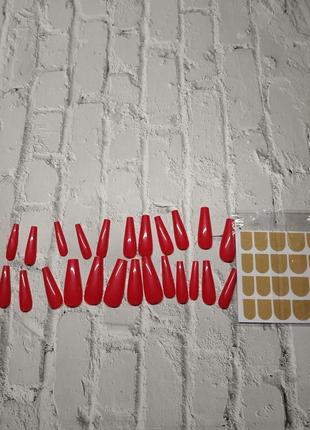 Накладные ногти набор 24 шт типсы для ногтей плюс наклейки для нігтів манікюру3 фото