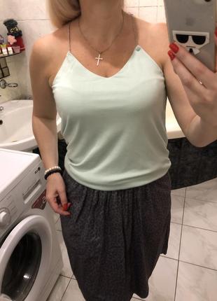 Ментоловый топ на бретельках цепочках , trend one