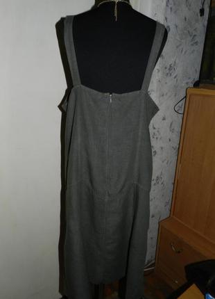 Натуральний,лляний,хакі,сарафан-сукня з кишенею,бохо,мілітарі,marvel4 фото