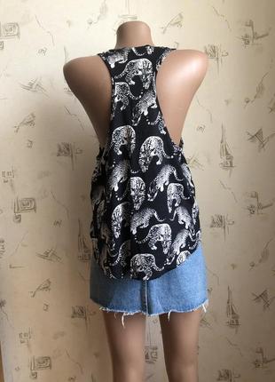 Майка эко хлопок, майка в животный принт с тиграми, gina tricot eco cotton