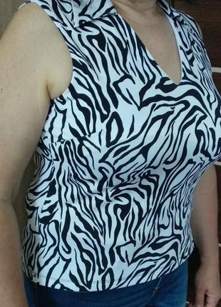 Жіноча літня блуза з комірцем розмір 16 приємна до тіла1 фото