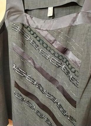 Батал большой размер нарядная шикарная стильная офисная блуза блузка блузочка с бисером3 фото