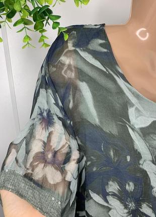 Блуза с комбинированной тканью2 фото