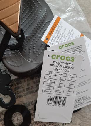 Crocs monterey капці на платформі шльопанці на танкетці в'єтнамки сланці крокси р. 36 - 37 w6 crocs w64 фото