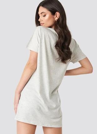 Na-kd платье футболка серое новое короткое оверсайз с карманом трикотажное2 фото