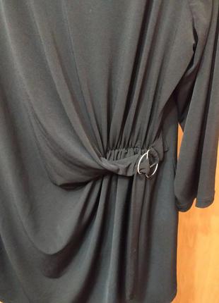 Батал большой размер брендовая стильная модная черная блуза блузка туника удлиненная кофта2 фото