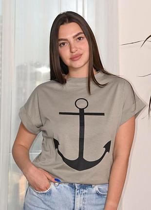 Женская футболка якорь