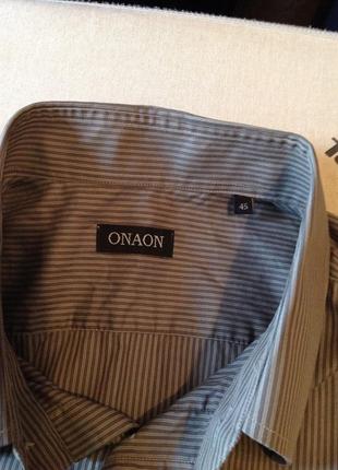 Натуральна, елегантна сорочка в смужку бренду onaon, р. 565 фото