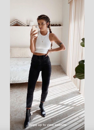 Модная светло желтая майка топ h&m