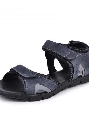 Мужские сандалии босоножки летние новые кожаные（натуральная кожа）синие -летняя мужская кожаная обувь