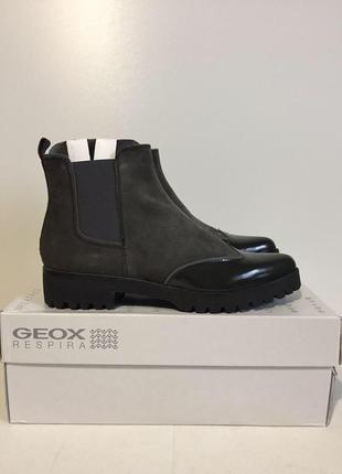 Стильные ботинки- челси geox respira из натуральной кожи замши р. 36; 37,5; 38,56 фото