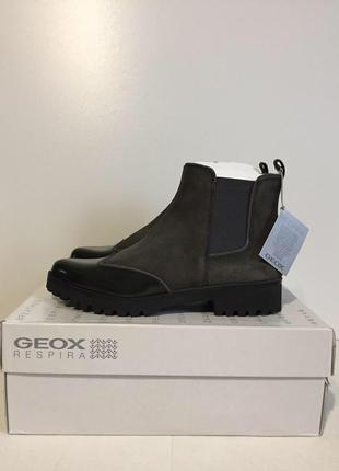 Стильные ботинки- челси geox respira из натуральной кожи замши р. 36; 37,5; 38,58 фото