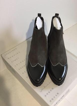 Стильные ботинки- челси geox respira из натуральной кожи замши р. 36; 37,5; 38,59 фото