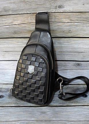 Сумка-слинг кожаная через плечо в стиле louis vuitton