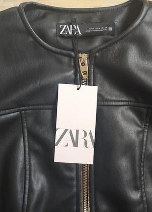 Стильна куртка-косуха zara з екошкіри, з бірками5 фото
