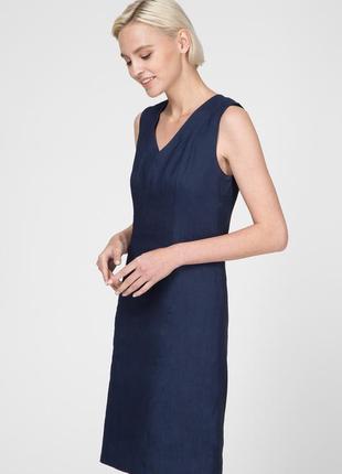 Gant женское темно-синее платье stretch linen7 фото