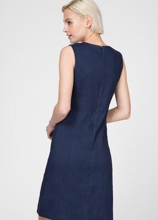 Gant жіноче темно-синє плаття stretch linen8 фото