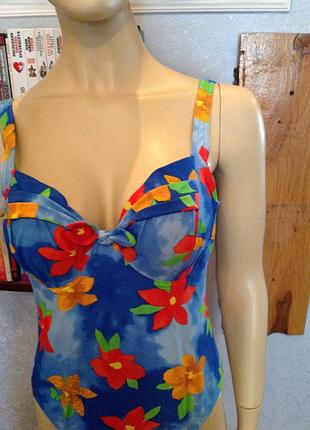 Слитный купальник в стиле колор-блок rasurel, р. 46-48