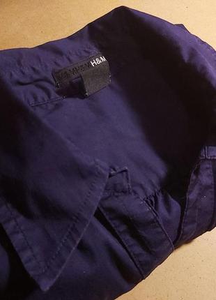 Женская рубашка h&m. элегантная офисная рубашка стретч. фиолетовая приталенная рубашка7 фото
