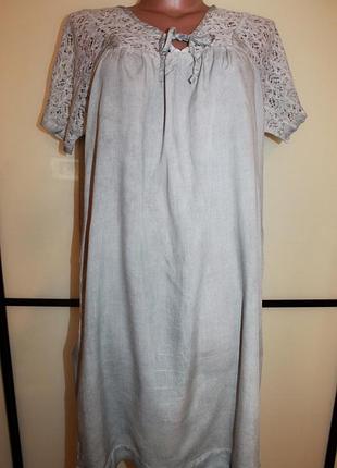 Платье свободного кроя с кружевом sandwich