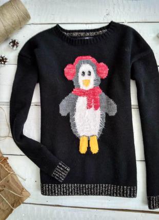 Новогодний свитер с пингвином1 фото