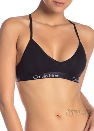 Комплект нижньої білизни calvin klein (топ + стрінги) колекція motive cotton lightly, розмір l3 фото