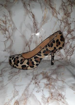 Леопардовые туфли на каблуке3 фото