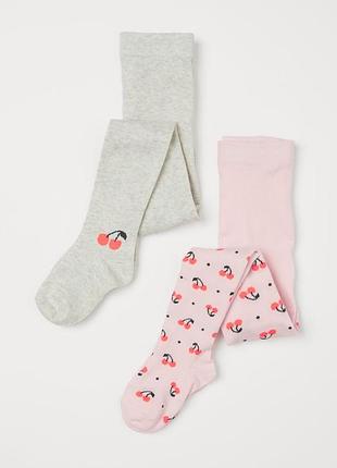 Хлопковые колготы 86-92 см h&m америка с вишенками для девочки колготки