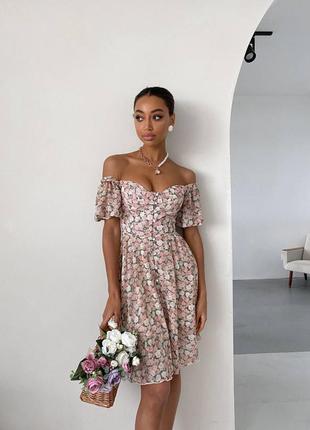 👗 платье шифоновое на подкладке пышное