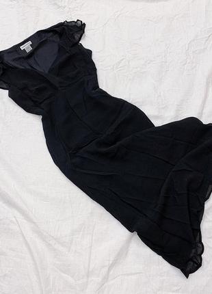 Чорне маленнькое шовкове плаття під вінтаж2 фото