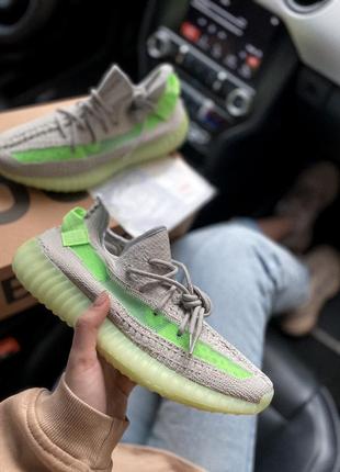 Кроссовки текстильные adidas yeezy 350 gray green🌄 кросівки жіночі сірі